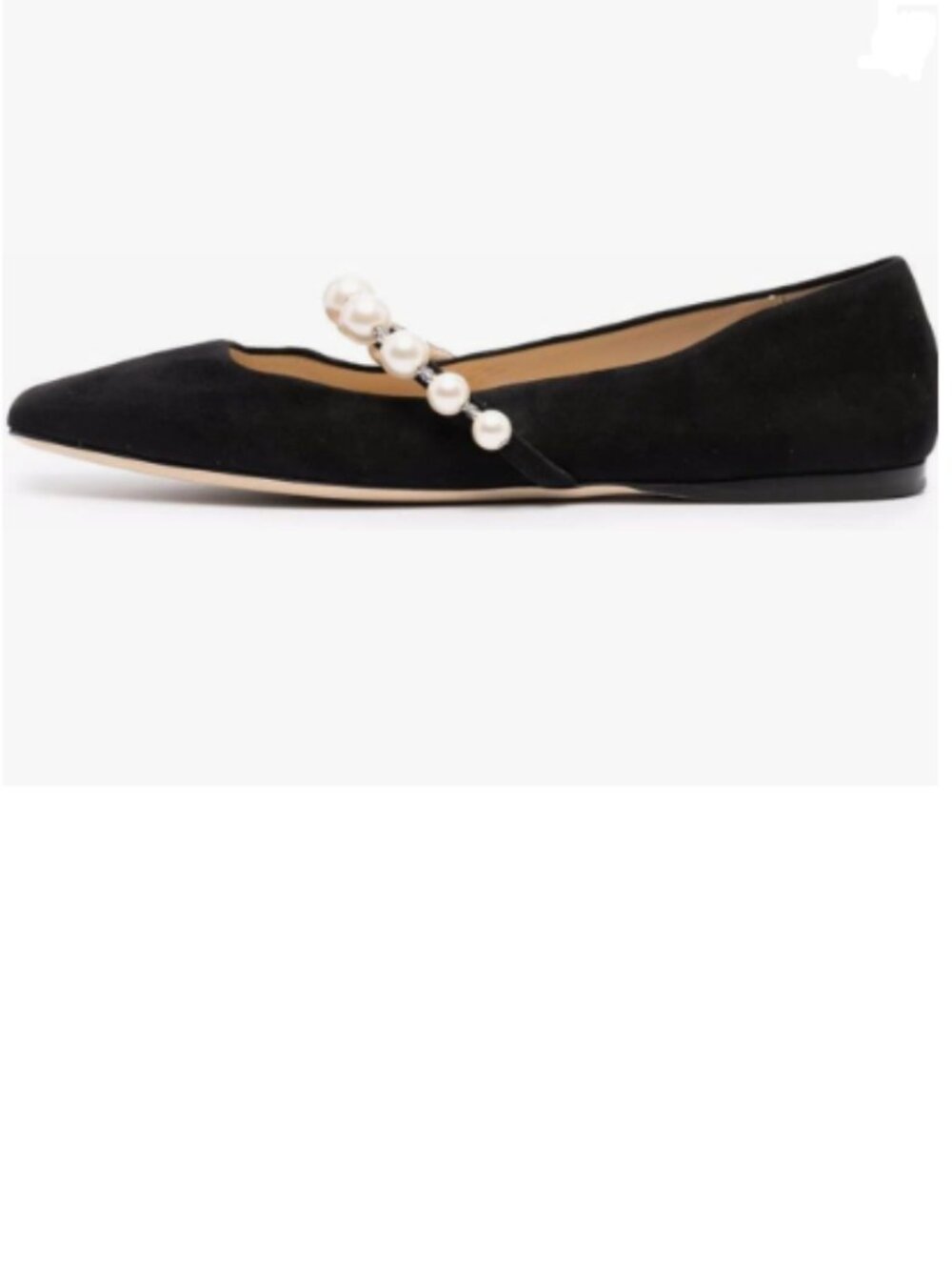 FOWT Black Women Square Toe Slip on Flats Pearl Studded Strap Elegant Pumps